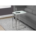 Monarch Specialties Accent Table - Chrome Metal With Frosted Tempered Glass I 3000
